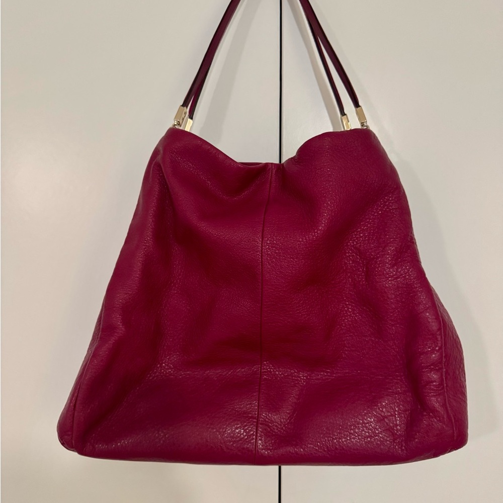 Classic Coach Dark Pink / Magenta Leather Tote Bag